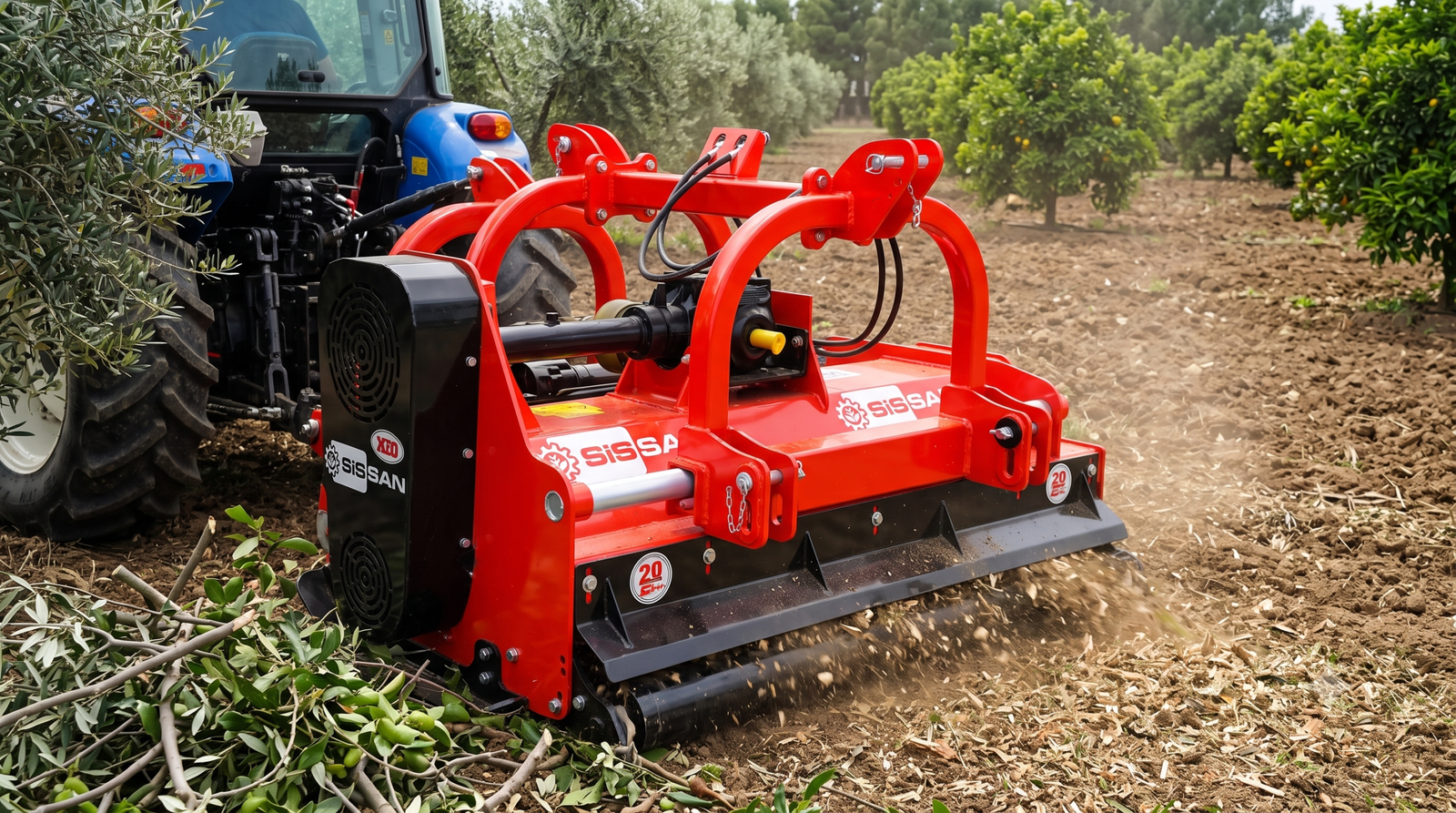 SİSSAN traktör arkası hidrolik kaydırmalı dal parçalama makinesi